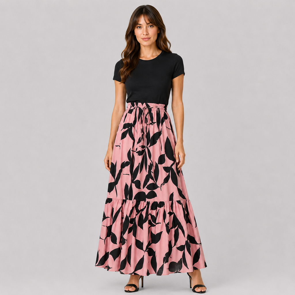 Nasha | Women's Long Skirt – Flowy Style with Bold Pattern