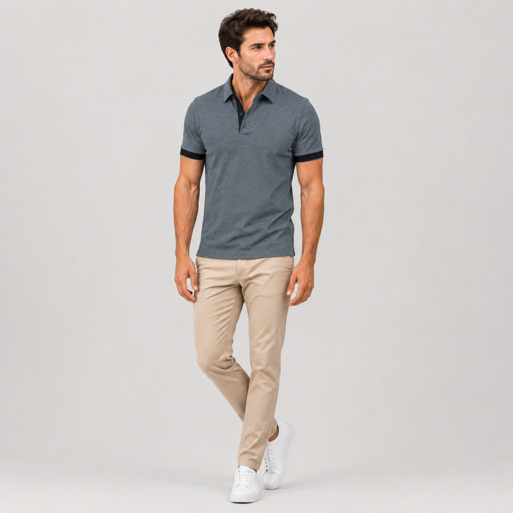Leonel | Men's Polo Shirt – Classic Contrast Style