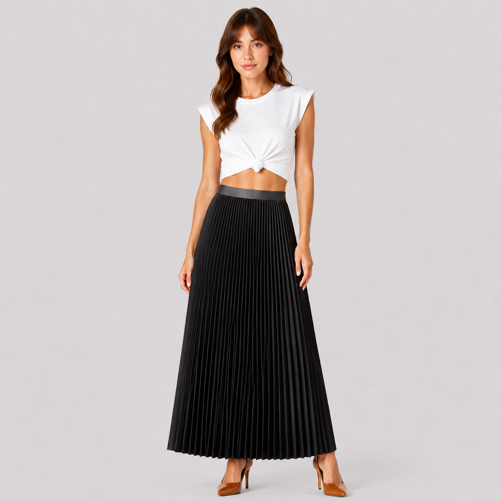 Nadia | Women's Long Skirt – Pleated Classic-Cut Design