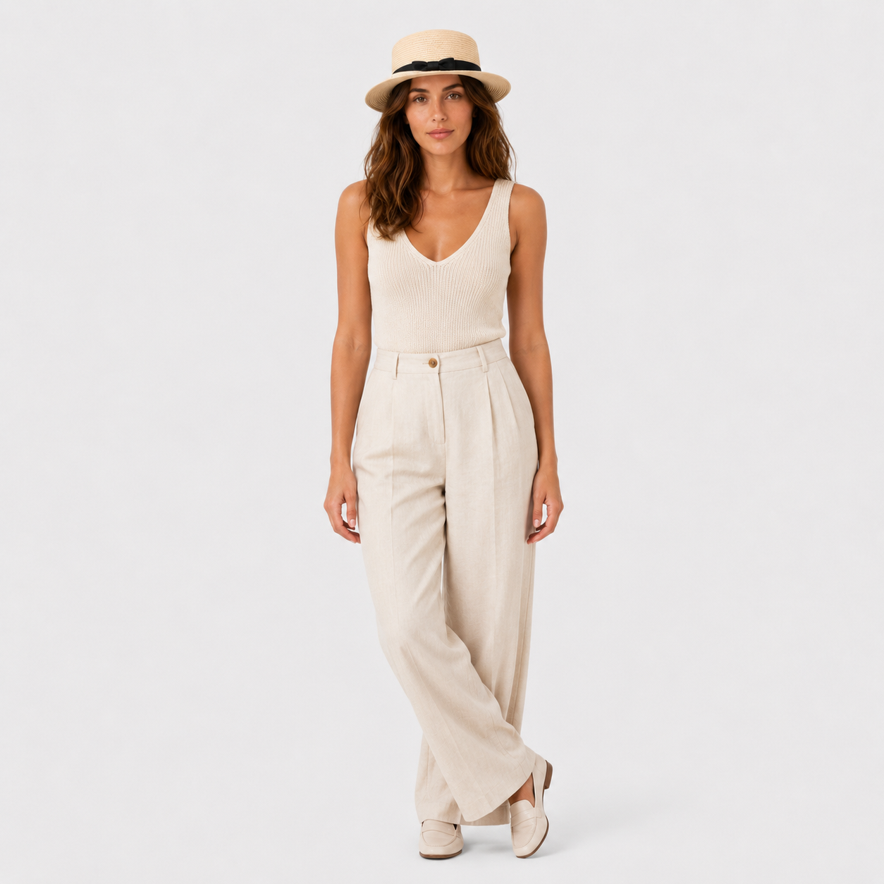 Iwona | Women's Beach Hat – Elegant Bow and Sun Protection