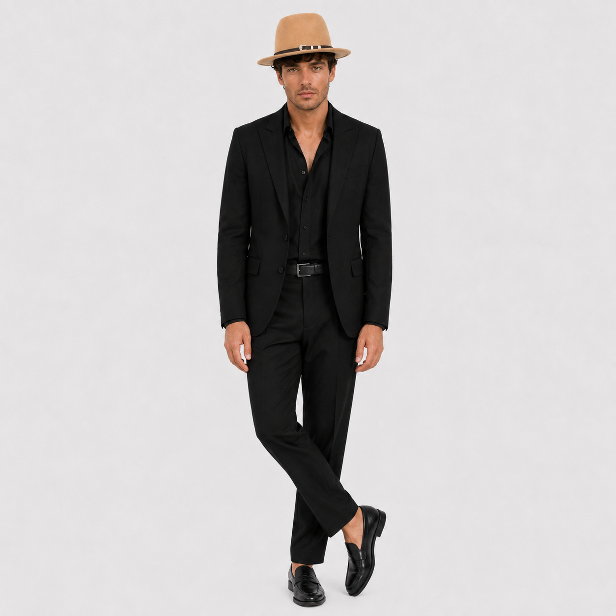 Arek | Men's Jazz Hat – Elegant Felt Style with Decorative Strap