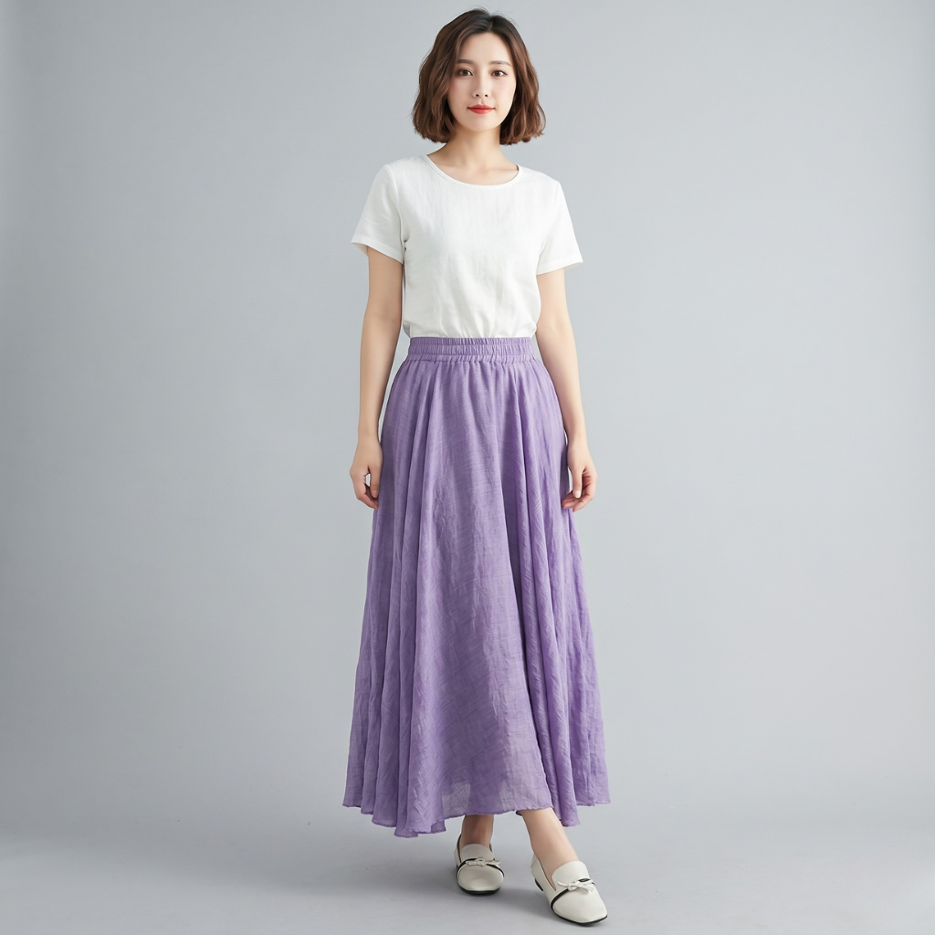 Barbara | Women's Maxi Skirt with Elastic Waist – Light Flared Fit for Everyday Wear