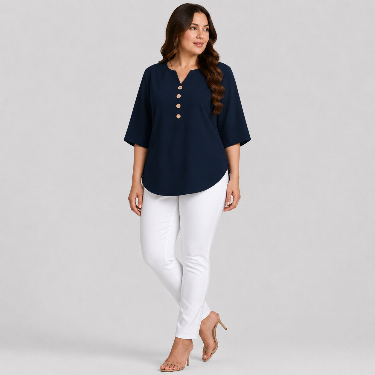 Alicja | Women's Plus Size Button-Up Blouse – Elegant Boho Shirt