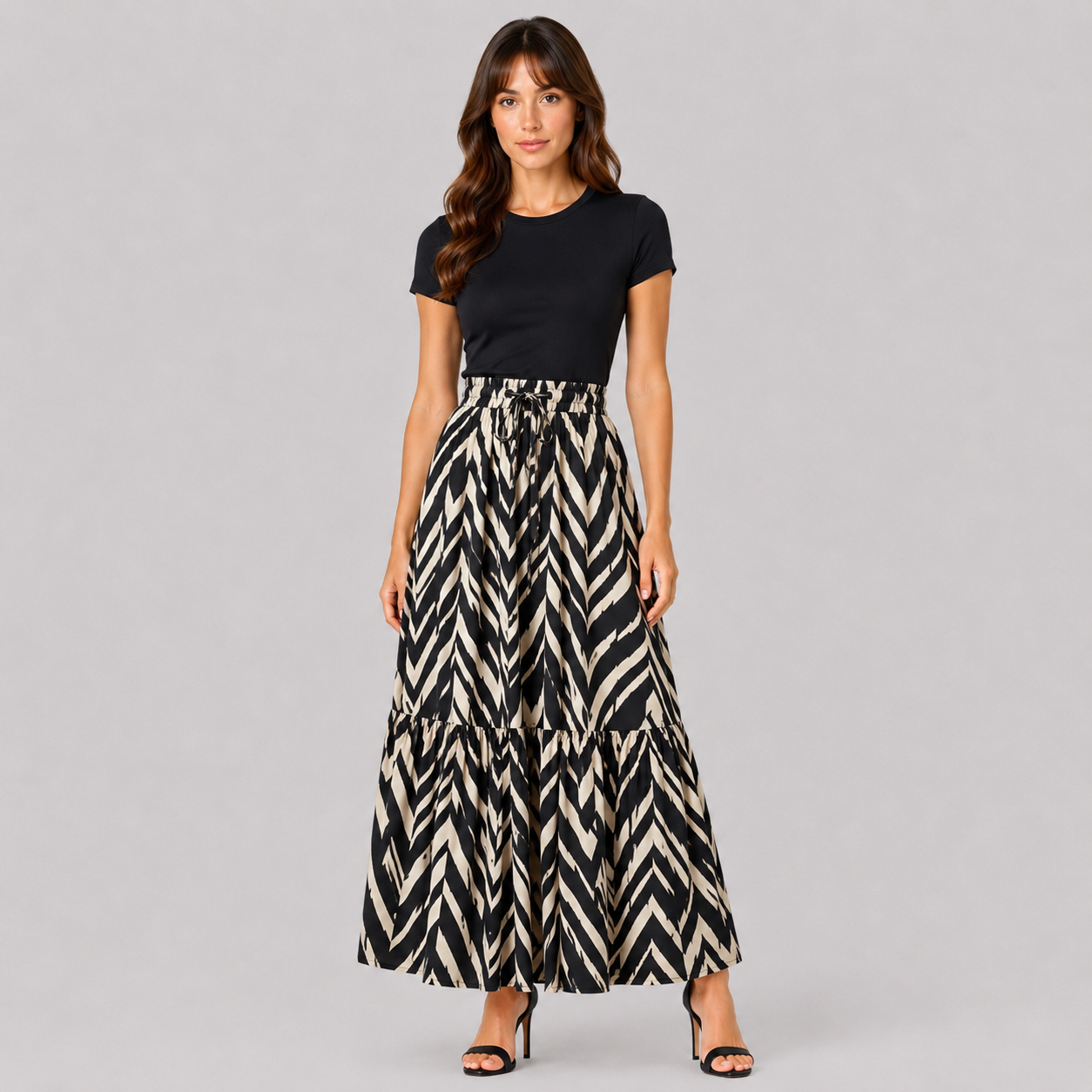 Nasha | Women's Long Skirt – Flowy Style with Bold Pattern