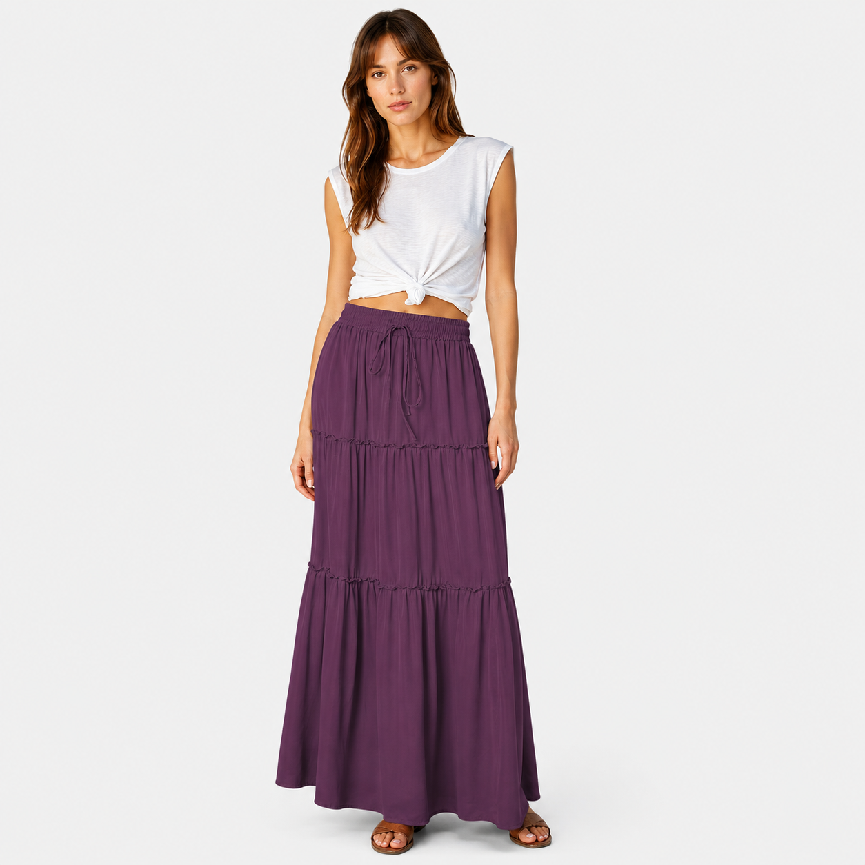 Lena | Women's Long Skirt – Flowy Style with Ruffles