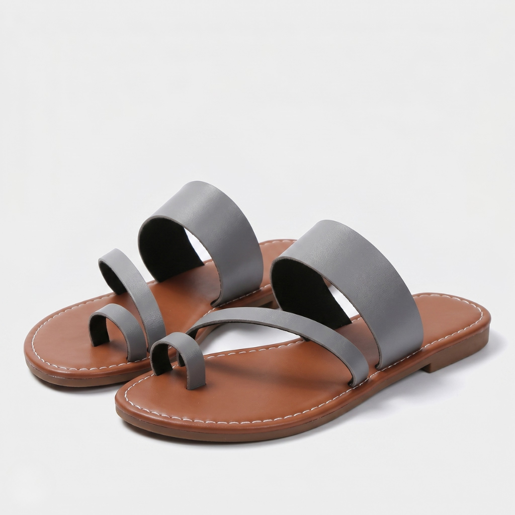 Hania | Women's Minimalist Slides – Open Toe with Toe Strap