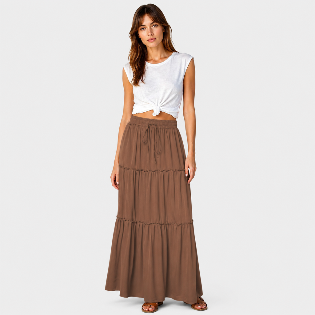 Lena | Women's Long Skirt – Flowy Style with Ruffles