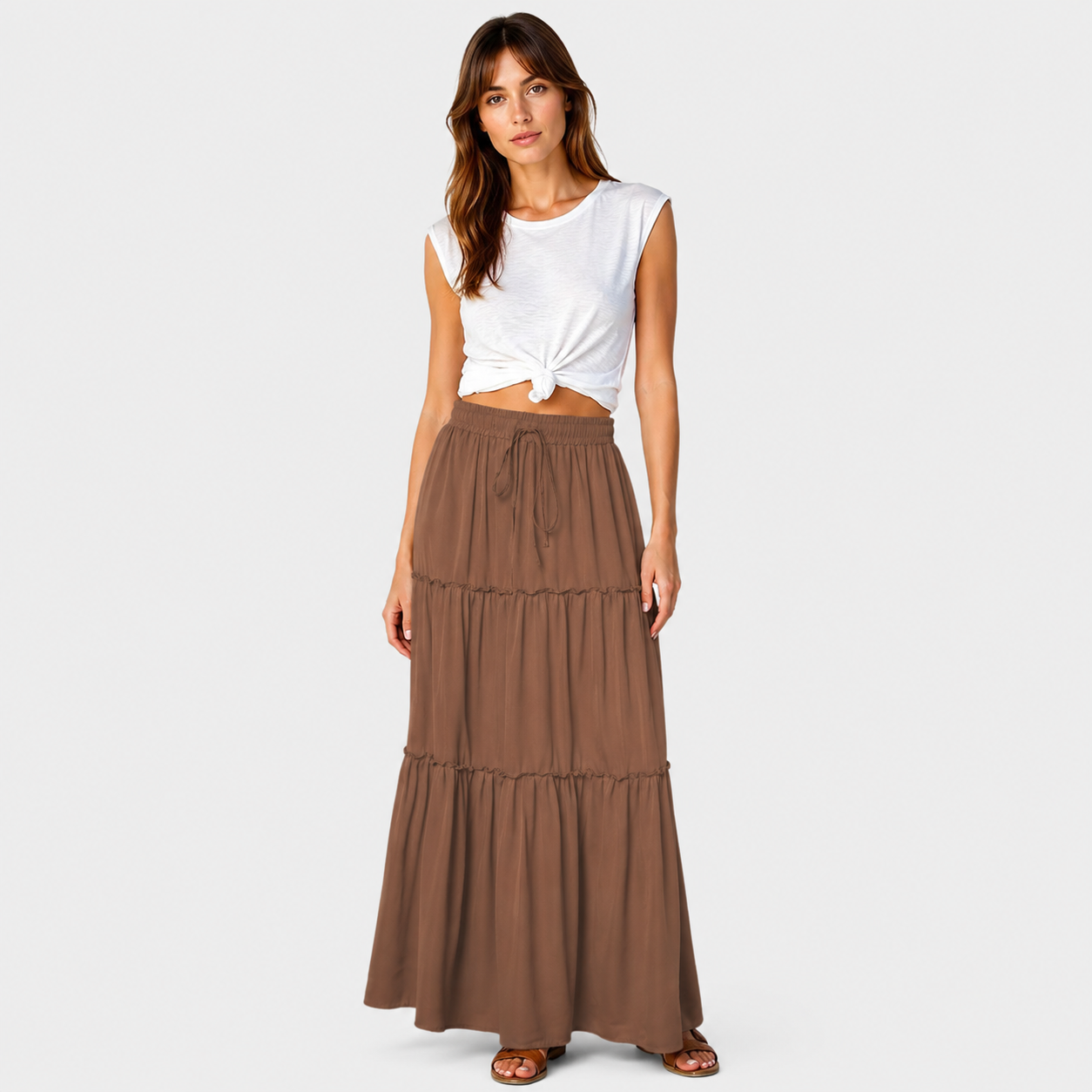 Lena | Women's Long Skirt – Flowy Style with Ruffles