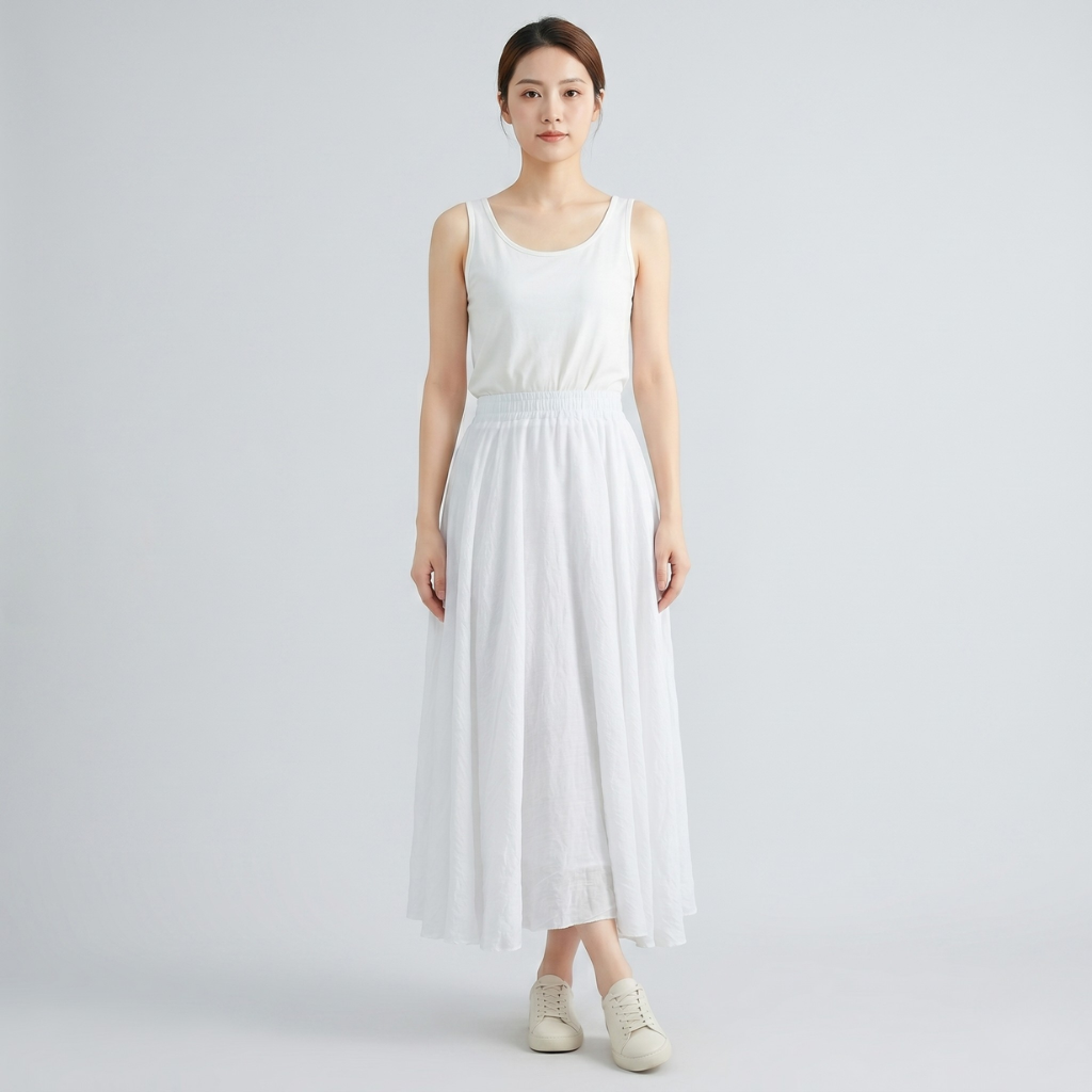 Barbara | Women's Maxi Skirt with Elastic Waist – Light Flared Fit for Everyday Wear
