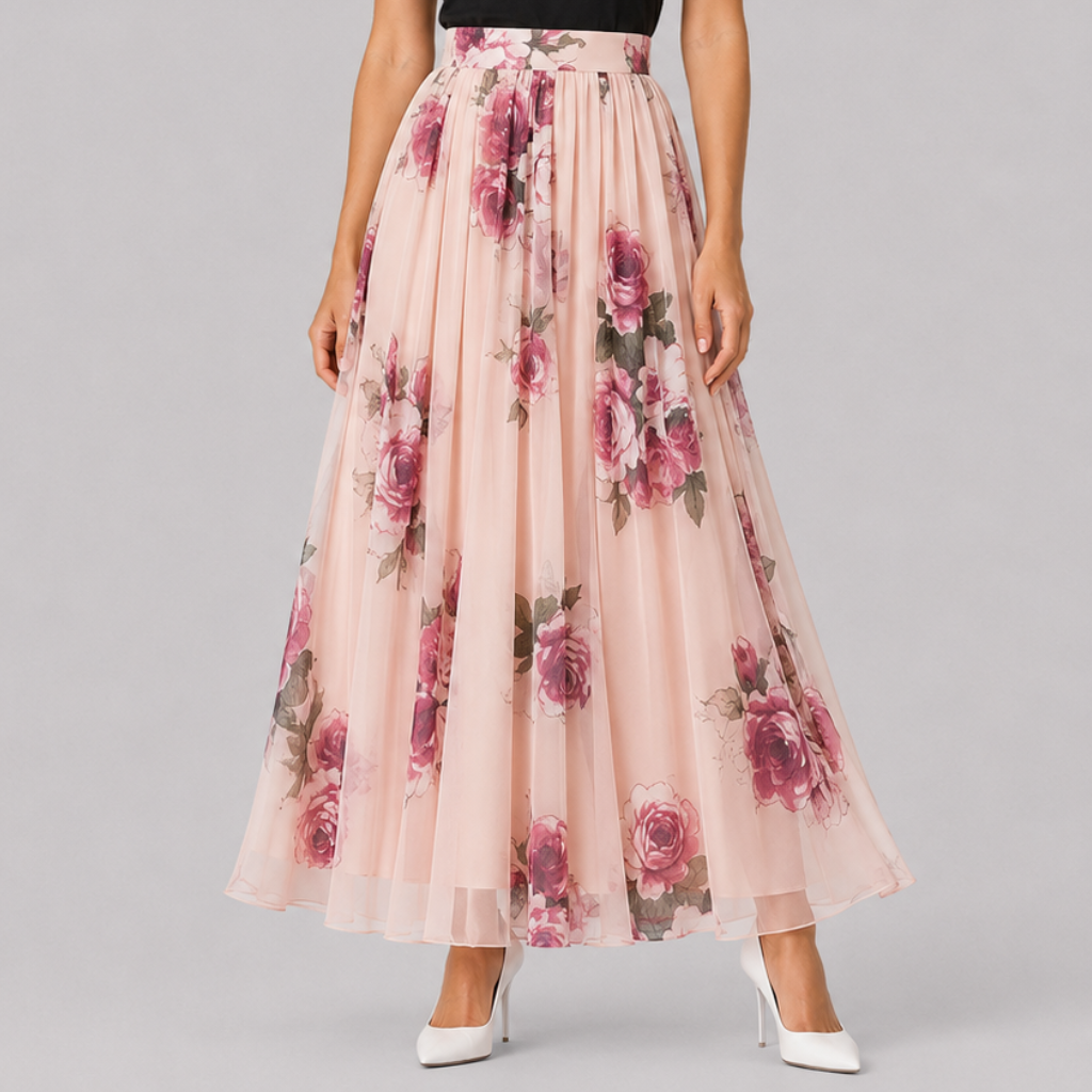 Rika | Women's Long Skirt – Floral Flowy Style