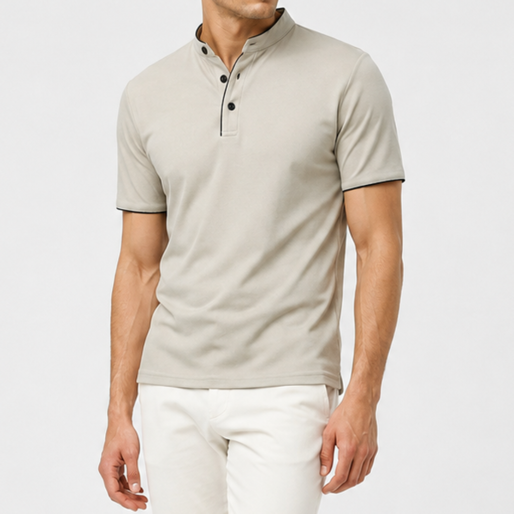 Marek | Men's Polo Shirt – Minimalist Stand-Up Collar Design
