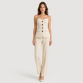 Kalina | Women's Elegant Set – Corset Top and Straight-Leg Pants