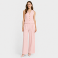Milena | Women's Elegant Set – V-Neck Vest and Wide-Leg Pants