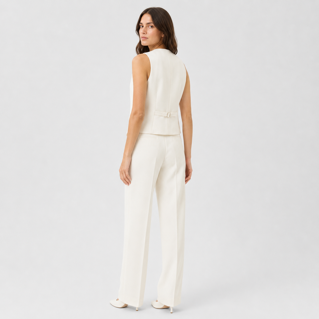 Richeza | Women's Elegant Vest – V-Neck Design with Button Closure
