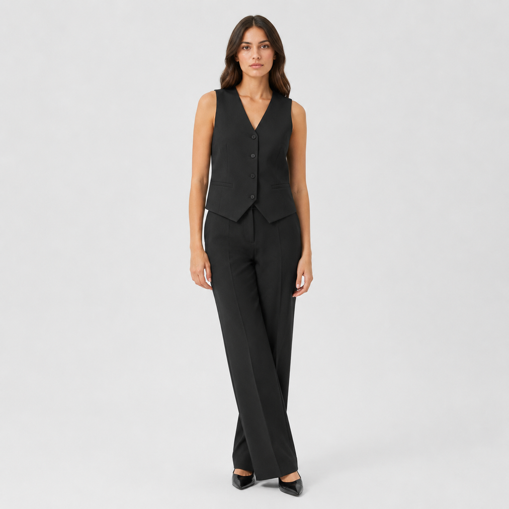 Richeza | Women's Elegant Vest – V-Neck Design with Button Closure