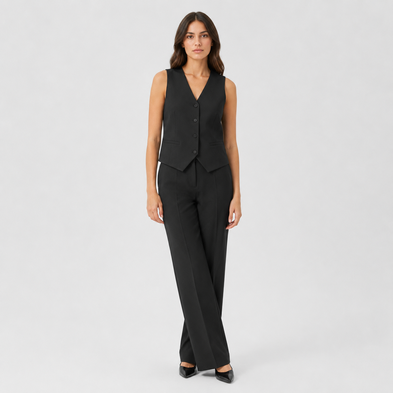 Richeza | Women's Elegant Vest – V-Neck Design with Button Closure