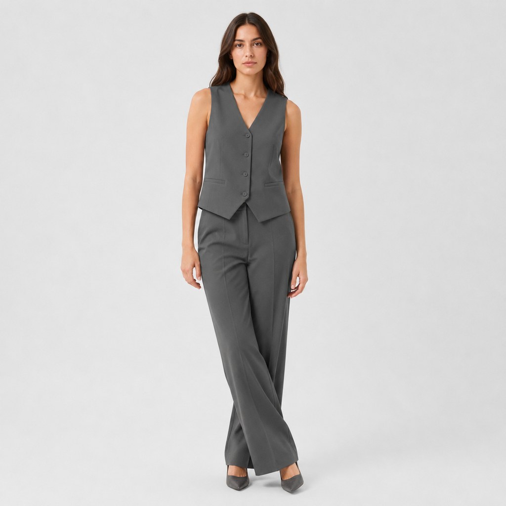 Richeza | Women's Elegant Vest – V-Neck Design with Button Closure