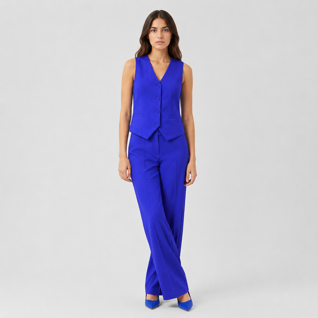 Richeza | Women's Elegant Vest – V-Neck Design with Button Closure