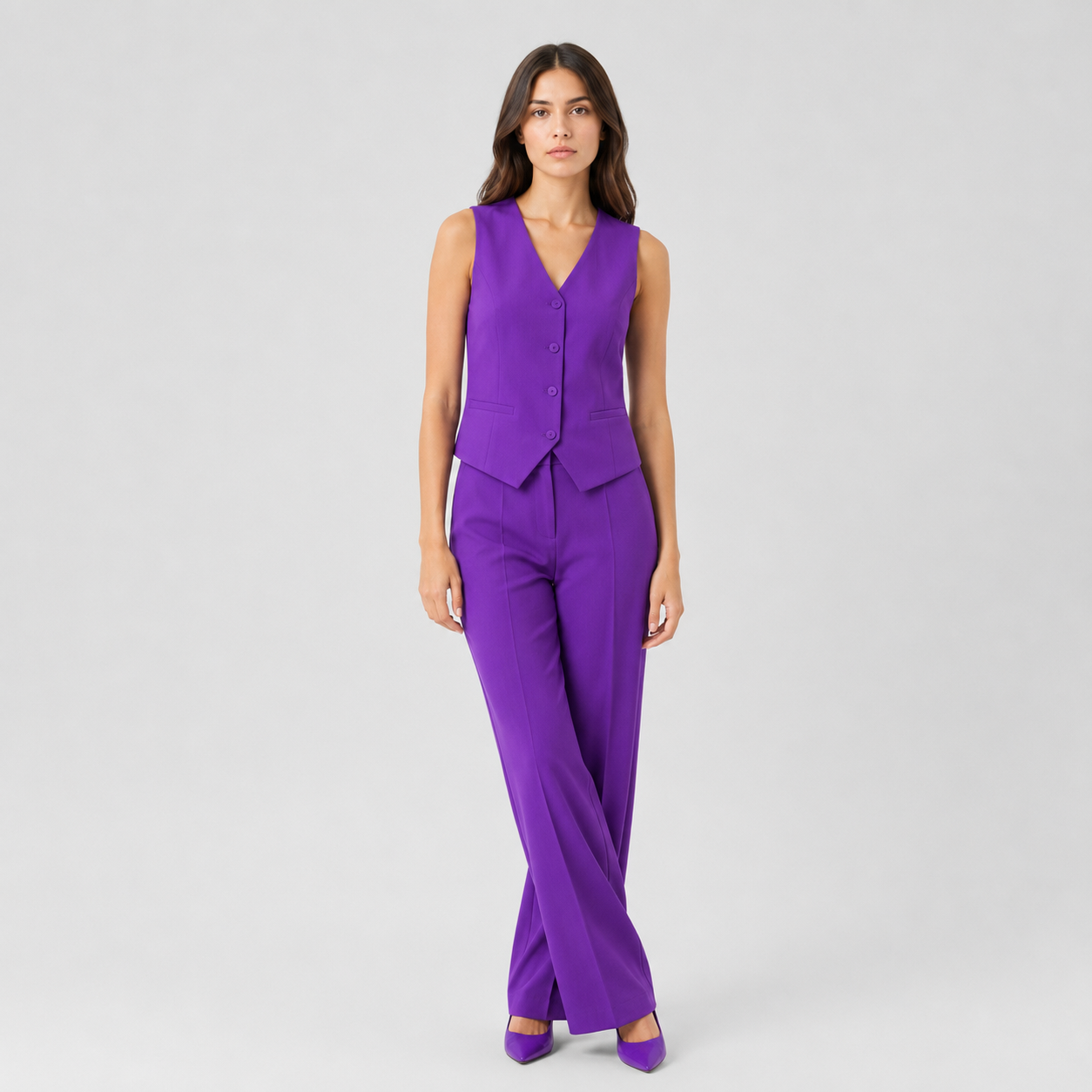Richeza | Women's Elegant Vest – V-Neck Design with Button Closure
