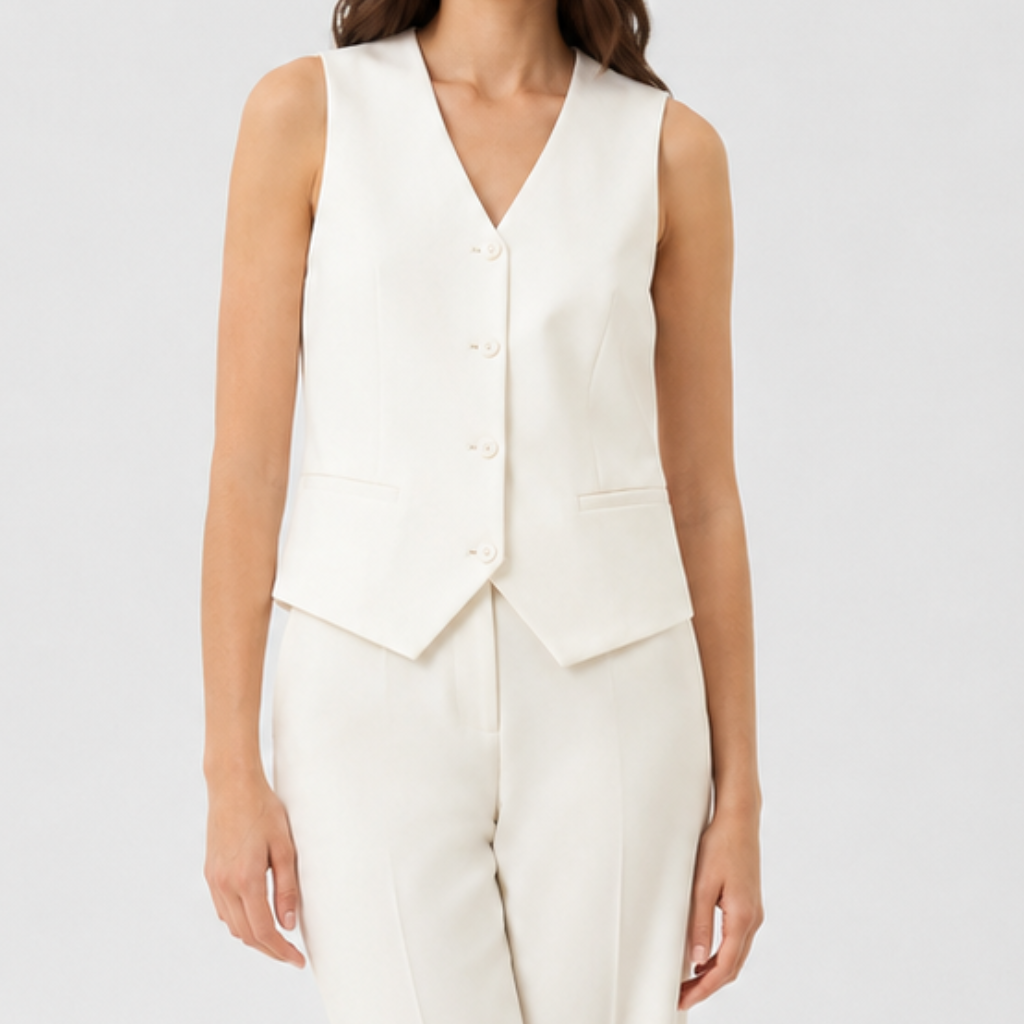 Richeza | Women's Elegant Vest – V-Neck Design with Button Closure